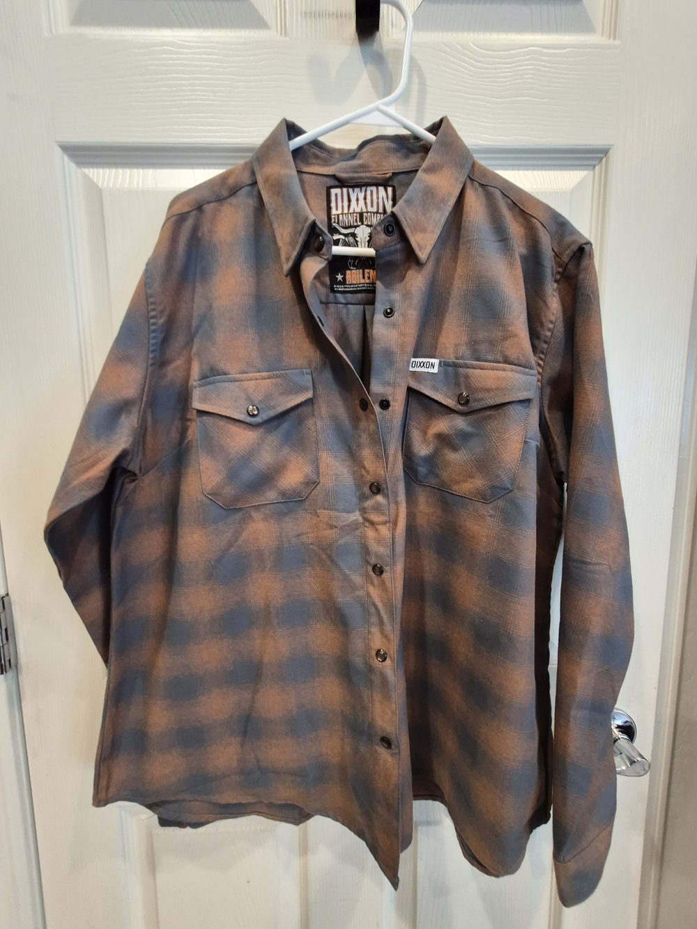 DIXXON Brown and Blue Plaid Men's Button-Down Shirt